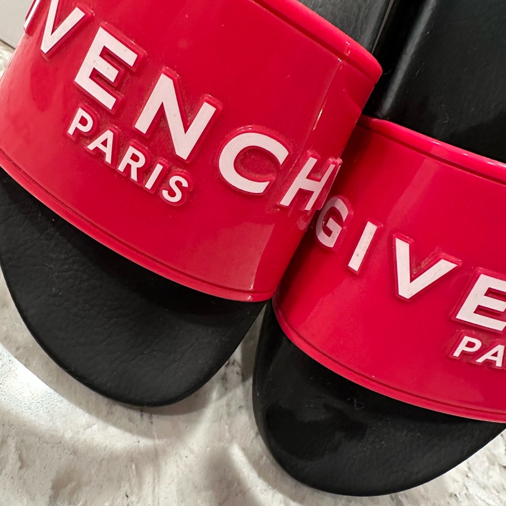 Givenchy Neon Pink Slide Sandals